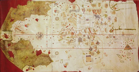 Mappa Mundi, 1502 (guache e caneta e tinta sobre papel)